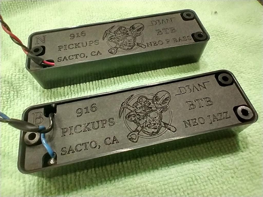 Custom 916 Pickups engraved D3AN BTB Neo P Bass and Neo Jazz